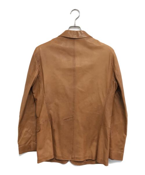 DSQUARED2（ディースクエアード）DSQUARED2 (ディースクエアード) レザーテーラードジャケット ブラウン サイズ:46の古着・服飾アイテム