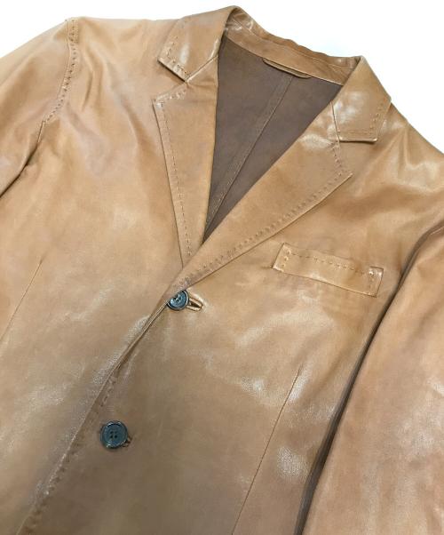 DSQUARED2（ディースクエアード）DSQUARED2 (ディースクエアード) レザーテーラードジャケット ブラウン サイズ:46の古着・服飾アイテム