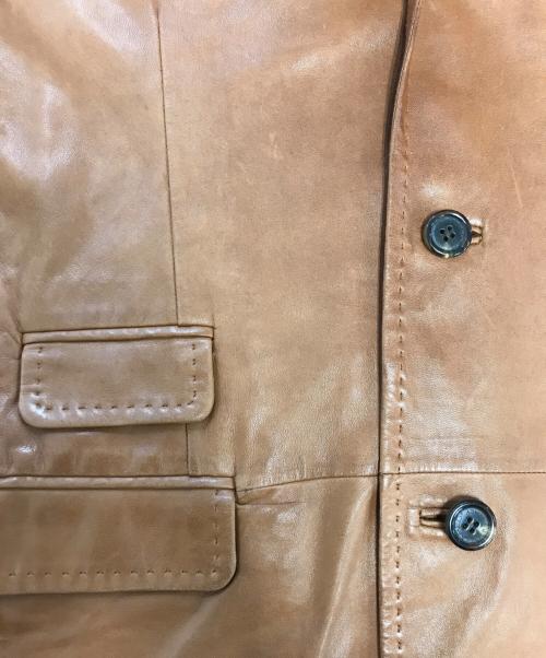 DSQUARED2（ディースクエアード）DSQUARED2 (ディースクエアード) レザーテーラードジャケット ブラウン サイズ:46の古着・服飾アイテム