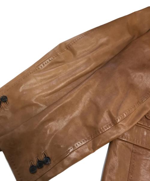 DSQUARED2（ディースクエアード）DSQUARED2 (ディースクエアード) レザーテーラードジャケット ブラウン サイズ:46の古着・服飾アイテム