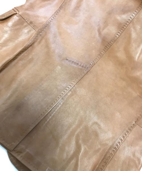 DSQUARED2（ディースクエアード）DSQUARED2 (ディースクエアード) レザーテーラードジャケット ブラウン サイズ:46の古着・服飾アイテム