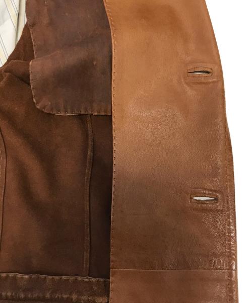 DSQUARED2（ディースクエアード）DSQUARED2 (ディースクエアード) レザーテーラードジャケット ブラウン サイズ:46の古着・服飾アイテム