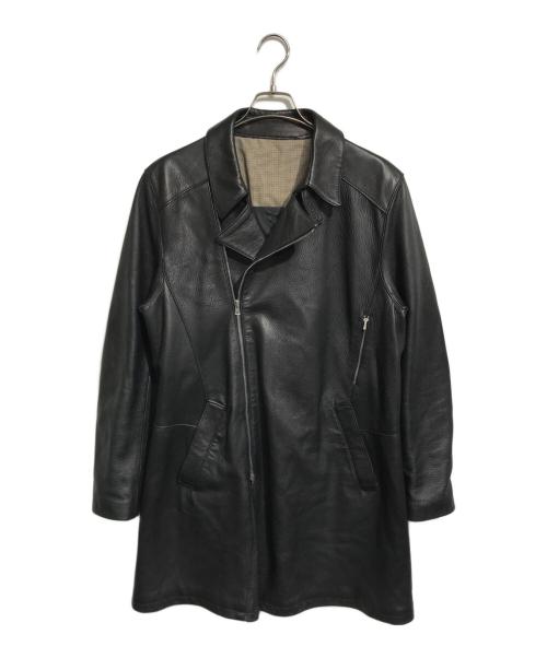 hLam（ラム）hLam (ラム) ダブルレザーコート ブラック サイズ:Sの古着・服飾アイテム