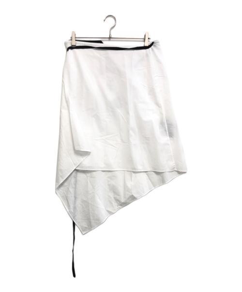 ANN DEMEULEMEESTER（アンドゥムルメステール）ANN DEMEULEMEESTER (アンドゥムルメステール) FENNA WRAP SKIRT ホワイト サイズ:40 未使用品の古着・服飾アイテム