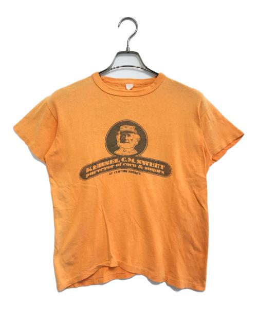 VINTAGE（ヴィンテージ）VINTAGE (ヴィンテージ) 染み込みプリントTシャツ オレンジ サイズ:表記なしの古着・服飾アイテム