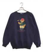 POLO RALPH LAURENポロ・ラルフローレン）の古着「ポロベアプリントスウェット」｜ネイビー