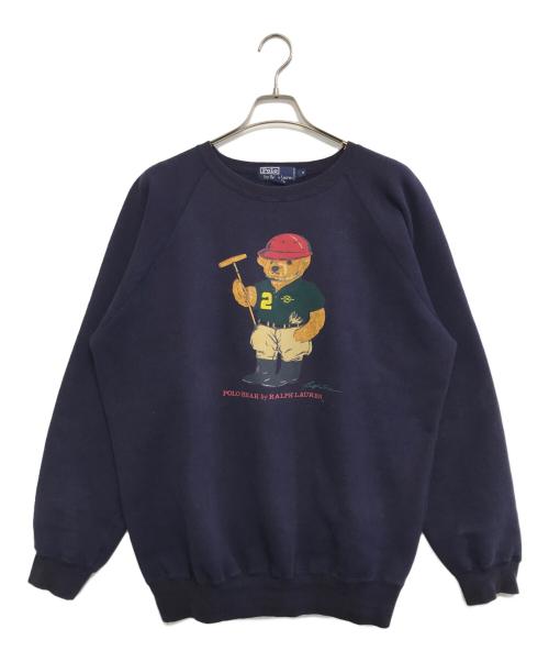 POLO RALPH LAUREN（ポロ・ラルフローレン）POLO RALPH LAUREN (ポロ・ラルフローレン) ポロベアプリントスウェット ネイビー サイズ:Mの古着・服飾アイテム