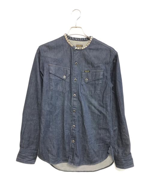 KAPITAL（キャピタル）KAPITAL (キャピタル) スタッズカラー デニム長袖シャツ インディゴ サイズ:２の古着・服飾アイテム