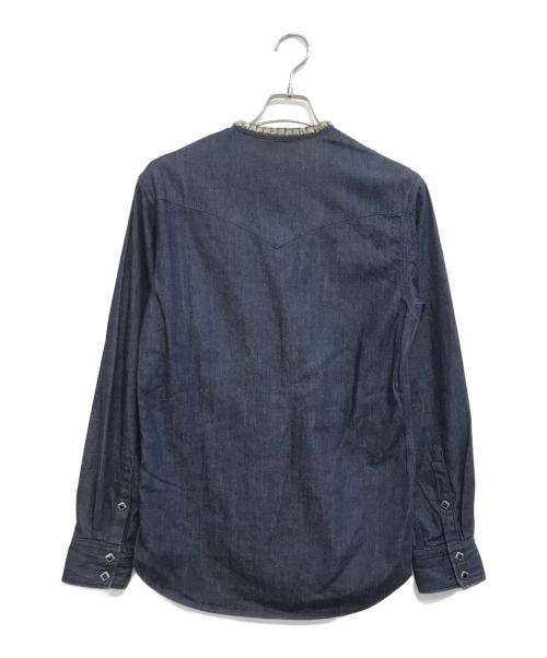 KAPITAL（キャピタル）KAPITAL (キャピタル) スタッズカラー デニム長袖シャツ インディゴ サイズ:２の古着・服飾アイテム