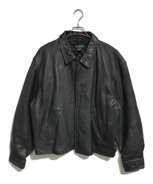 J.CREW（ジェイクルー）J.CREW (ジェイクルー) 裏キルティングレザージャケット ブラック サイズ:XLの古着・服飾アイテム