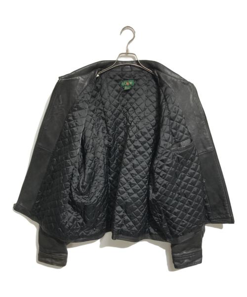 J.CREW（ジェイクルー）J.CREW (ジェイクルー) 裏キルティングレザージャケット ブラック サイズ:XLの古着・服飾アイテム