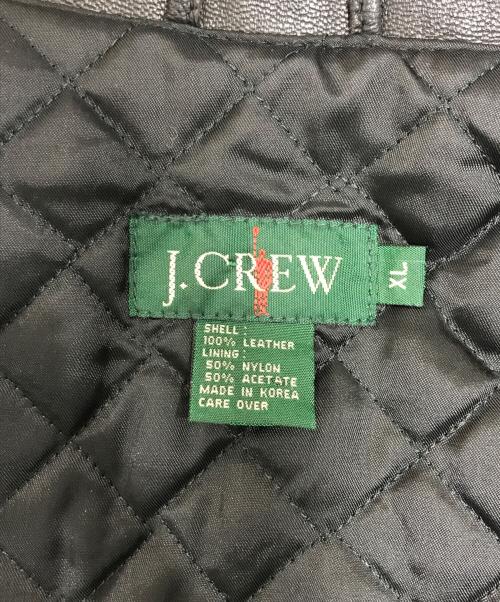 J.CREW（ジェイクルー）J.CREW (ジェイクルー) 裏キルティングレザージャケット ブラック サイズ:XLの古着・服飾アイテム