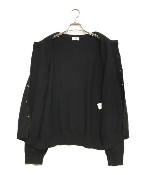 CELINE（セリーヌ）CELINE (セリーヌ) 金釦カーディガン ブラック サイズ:Lの古着・服飾アイテム