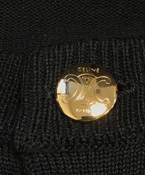 CELINE（セリーヌ）CELINE (セリーヌ) 金釦カーディガン ブラック サイズ:Lの古着・服飾アイテム