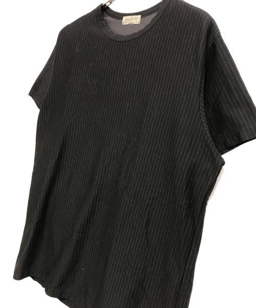 Yohji Yamamoto pour homme（ヨウジヤマモト プールオム）Yohji Yamamoto pour homme (ヨウジヤマモト プールオム) ストライプTシャツ ブラック サイズ:3の古着・服飾アイテム