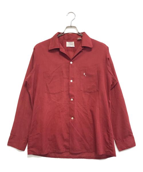 ARROW（アロー）ARROW (アロー) オープンカラーシャツ レッド サイズ:Ⅿの古着・服飾アイテム