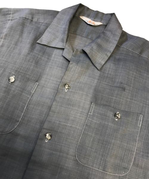 LION（ライオン）LION (ライオン) オープンカラーS/Sシャツ グレー サイズ:表記なしの古着・服飾アイテム