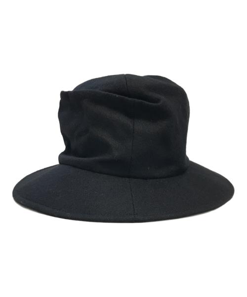 yohji yamamoto+noir（ヨウジヤマモトプリュスノアール）yohji yamamoto+noir (ヨウジヤマモトプリュスノアール) ウールハット ブラック サイズ:SIZE 2の古着・服飾アイテム