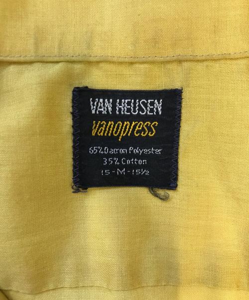 VAN HEUSEN（ヴァンヒューセン/バンヒューゼン）VAN HEUSEN (ヴァンヒューセン/バンヒューゼン) オープンカラーシャツ イエロー サイズ:Mの古着・服飾アイテム