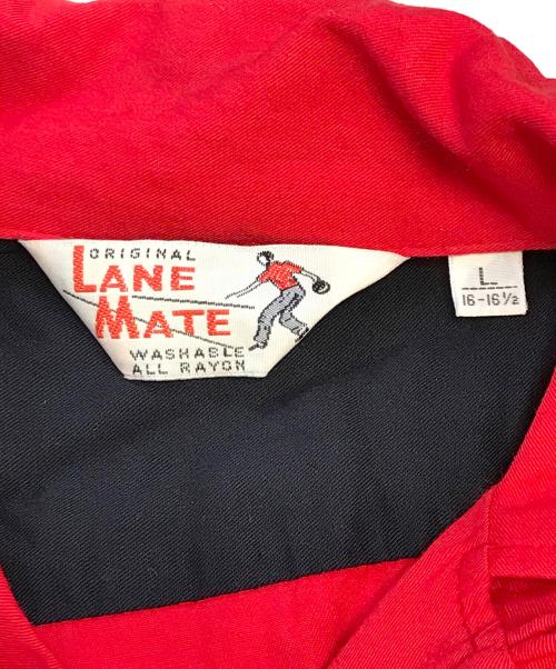 lane mate（レーンメイト）lane mate (レーンメイト) ボーリングシャツ レッド×ブラック サイズ:Lの古着・服飾アイテム