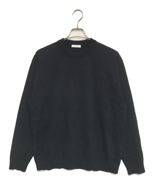 ATON（エイトン）ATON (エイトン) WOOL WASHI CREWNECK SWEATER ブラック サイズ:04の古着・服飾アイテム