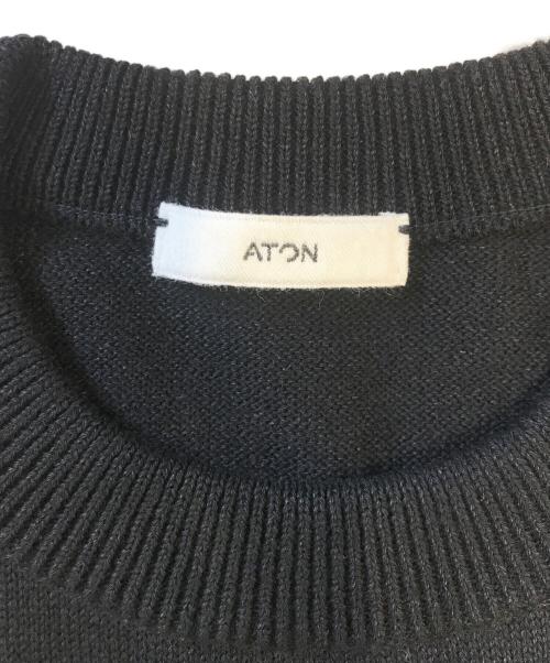 ATON（エイトン）ATON (エイトン) WOOL WASHI CREWNECK SWEATER ブラック サイズ:04の古着・服飾アイテム