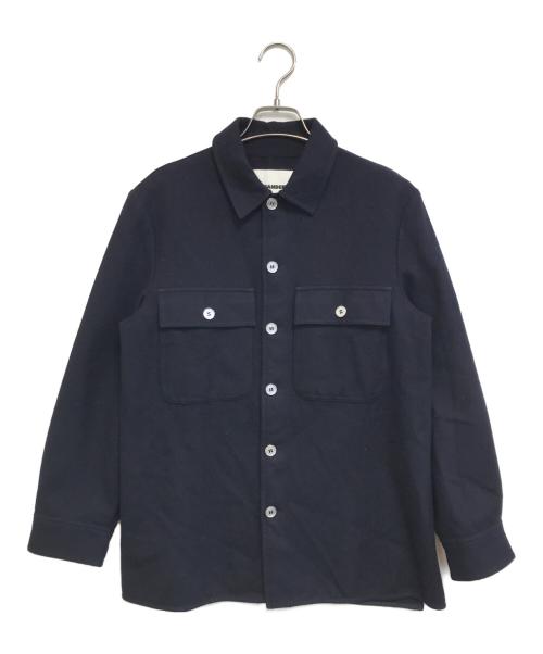 JIL SANDER+（ジルサンダープラス）JIL SANDER+ (ジルサンダープラス) ウールシャツジャケット ネイビー サイズ:34の古着・服飾アイテム