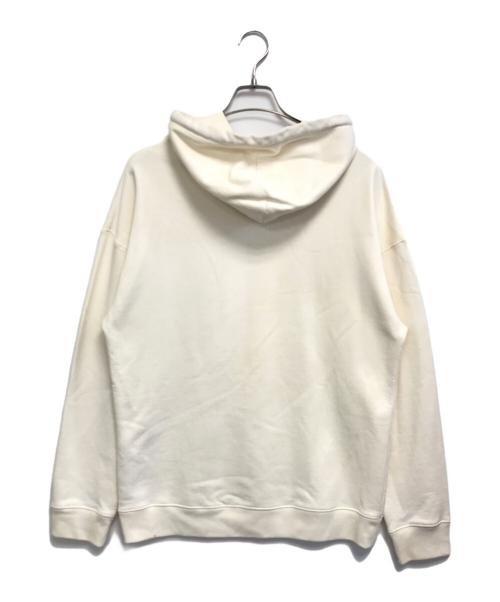 LOEWE（ロエベ）LOEWE (ロエベ) アナグラム レザーパッチ フーディー ホワイト サイズ:XSの古着・服飾アイテム