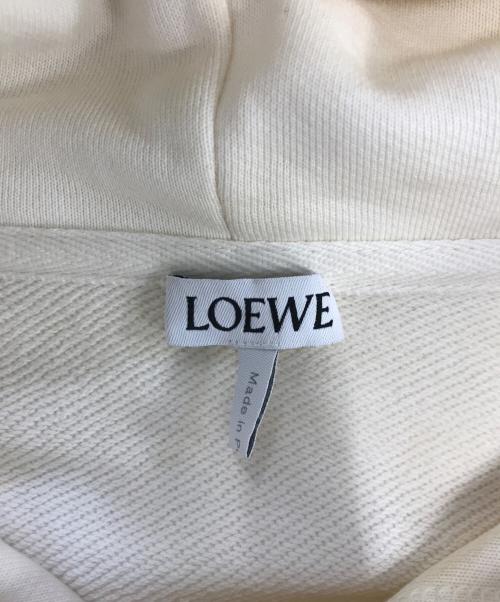 LOEWE（ロエベ）LOEWE (ロエベ) アナグラム レザーパッチ フーディー ホワイト サイズ:XSの古着・服飾アイテム