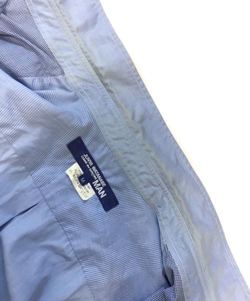 COMME des GARCONS JUNYA WATANABE MAN（コム デ ギャルソン ジュンヤ ワタナベ マン）COMME des GARCONS JUNYA WATANABE MAN (コム デ ギャルソン ジュンヤ ワタナベ マン) 綿ハケメ×多素材パッチワークシャツ ブルー サイズ:Mの古着・服飾アイテム