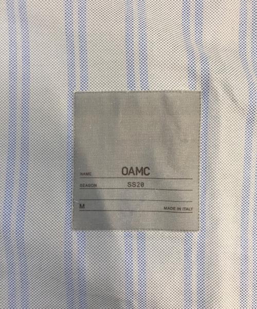 OAMC（オーエーエムシー）OAMC (オーエーエムシー) コットンポプリンロゴタグシャツ グレー サイズ:Lの古着・服飾アイテム