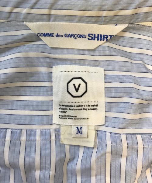 COMME des GARCONS SHIRT（コムデギャルソンシャツ）COMME des GARCONS SHIRT (コムデギャルソンシャツ) VISVIM (ビズビム) ストライプシャツ スカイブルー サイズ:Mの古着・服飾アイテム