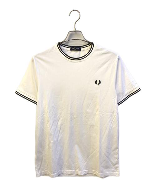 FRED PERRY（フレッドペリー）FRED PERRY (フレッドペリー) ロゴ刺繍Tシャツ ホワイト サイズ:Mの古着・服飾アイテム