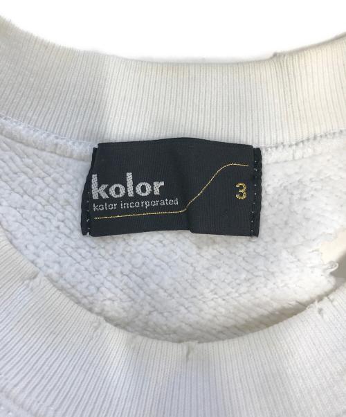 KOLOR（カラー）KOLOR (カラー) DAMAGE SWEAT ホワイト サイズ:3の古着・服飾アイテム