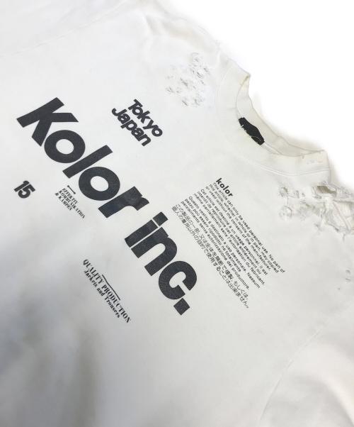 KOLOR（カラー）KOLOR (カラー) DAMAGE SWEAT ホワイト サイズ:3の古着・服飾アイテム