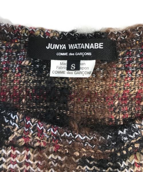 JUNYA WATANABE COMME des GARCONS（(ジュンヤワタナベ コムデギャルソン）JUNYA WATANABE COMME des GARCONS (ジュンヤワタナベ コムデギャルソン) 異素材切替チェックニット ブラウン×ブラック サイズ:Sの古着・服飾アイテム