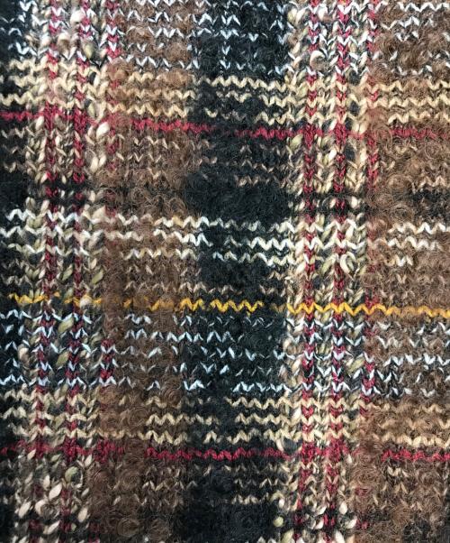 JUNYA WATANABE COMME des GARCONS（(ジュンヤワタナベ コムデギャルソン）JUNYA WATANABE COMME des GARCONS (ジュンヤワタナベ コムデギャルソン) 異素材切替チェックニット ブラウン×ブラック サイズ:Sの古着・服飾アイテム