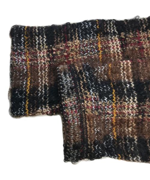 JUNYA WATANABE COMME des GARCONS（(ジュンヤワタナベ コムデギャルソン）JUNYA WATANABE COMME des GARCONS (ジュンヤワタナベ コムデギャルソン) 異素材切替チェックニット ブラウン×ブラック サイズ:Sの古着・服飾アイテム