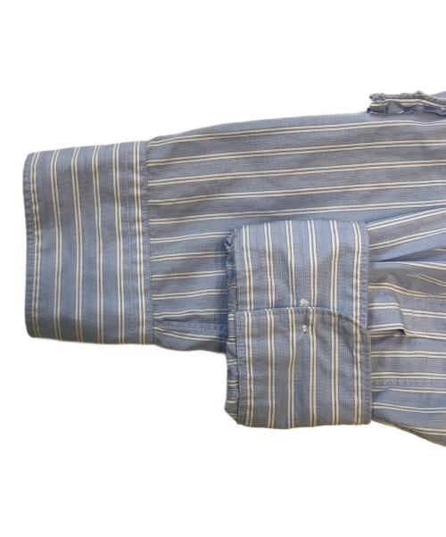 COMME des GARCONS HOMME PLUS（コムデギャルソンオムプリュス）COMME des GARCONS HOMME PLUS (コムデギャルソンオムプリュス) 袖フリルストライプシャツ ブルー サイズ:Sの古着・服飾アイテム