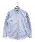 COMME des GARCONS HOMME PLUS（コムデギャルソンオムプリュス）の古着「袖フリルストライプシャツ」｜ブルー
