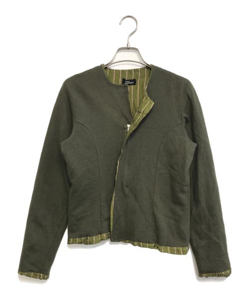 tricot COMME des GARCONS（トリココムデギャルソン）tricot COMME des GARCONS (トリココムデギャルソン) ノーカラー縮絨ジャケット グリーン サイズ:表記なしの古着・服飾アイテム