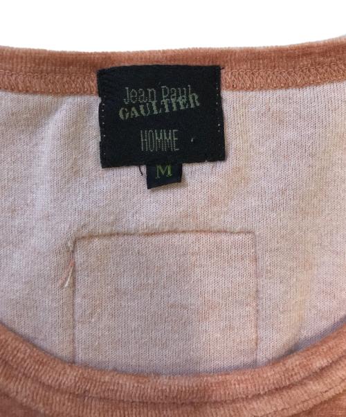 Jean Paul Gaultier homme（ジャンポールゴルチェオム）Jean Paul Gaultier homme (ジャンポールゴルチェオム) ベロアTシャツ ピンク サイズ:Mの古着・服飾アイテム