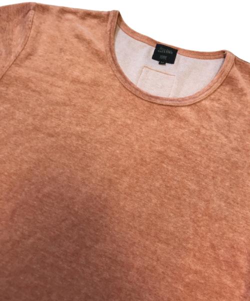 Jean Paul Gaultier homme（ジャンポールゴルチェオム）Jean Paul Gaultier homme (ジャンポールゴルチェオム) ベロアTシャツ ピンク サイズ:Mの古着・服飾アイテム