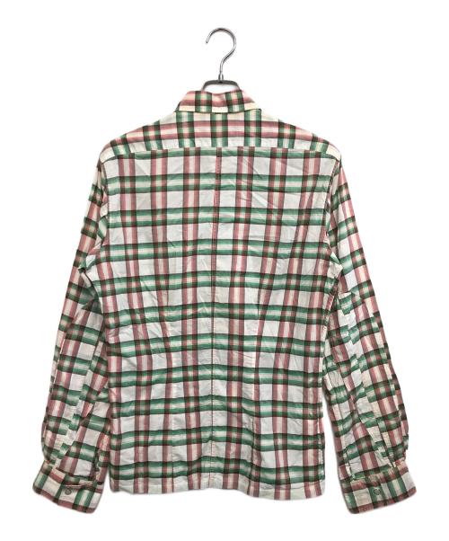 DRIES VAN NOTEN（ドリスヴァンノッテン）DRIES VAN NOTEN (ドリスヴァンノッテン) ジップアップチェックシャツ グリーン サイズ:48の古着・服飾アイテム