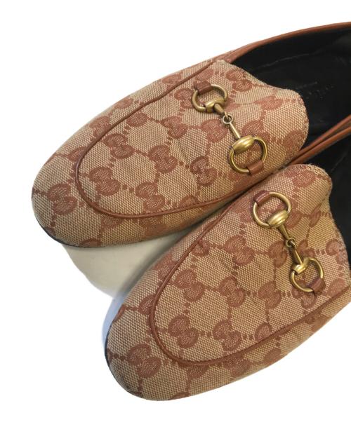 GUCCI（グッチ）GUCCI (グッチ) ホースビットGGローファー ブラウン サイズ:36 1/2の古着・服飾アイテム
