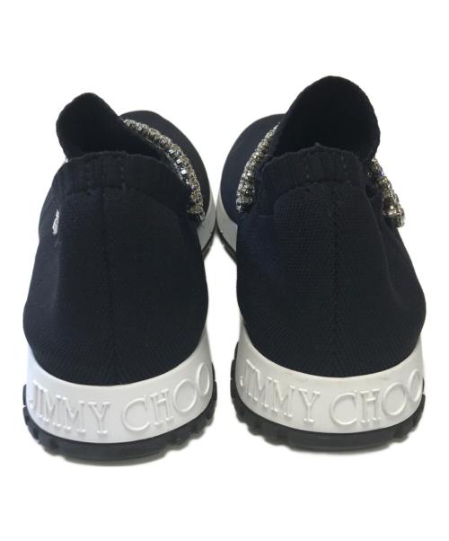 JIMMY CHOO（ジミーチュウ）JIMMY CHOO (ジミーチュウ) クリスタルビジューニットスニーカー ブラック サイズ:36の古着・服飾アイテム