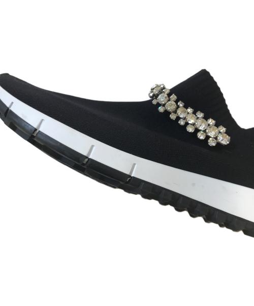 JIMMY CHOO（ジミーチュウ）JIMMY CHOO (ジミーチュウ) クリスタルビジューニットスニーカー ブラック サイズ:36の古着・服飾アイテム