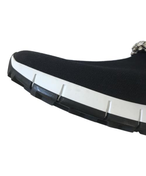 JIMMY CHOO（ジミーチュウ）JIMMY CHOO (ジミーチュウ) クリスタルビジューニットスニーカー ブラック サイズ:36の古着・服飾アイテム