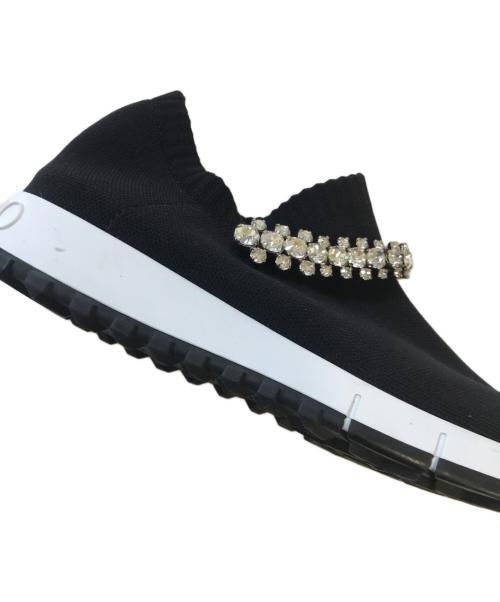 JIMMY CHOO（ジミーチュウ）JIMMY CHOO (ジミーチュウ) クリスタルビジューニットスニーカー ブラック サイズ:36の古着・服飾アイテム