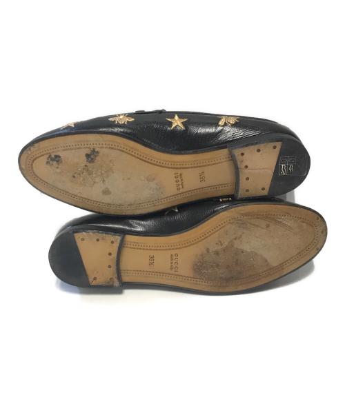 GUCCI（グッチ）GUCCI (グッチ) エンブロイダリービットローファー ブラック サイズ:36 1/2の古着・服飾アイテム